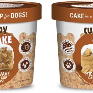 Cuppy Cake Microwave Dog Birthday Cake in a Cup - (Peanut Butter, Variety 2 Pack) Made in USA