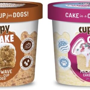 Cuppy Cake Microwave Dog Birthday Cake in a Cup - (Birthday Cake Flavor and Peanut Butter, Variety 2 Pack) Made in USA