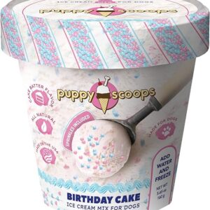 Puppy Scoops Dog Ice Cream Mix, (Birthday Cake with Pupfetti Sprinkles Flavor), 5.65 oz - Made in USA