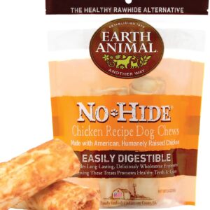 Earth Animal No Hide Small Long Lasting Dog Chew Rolls, Chicken, 2 Count Pack of 1