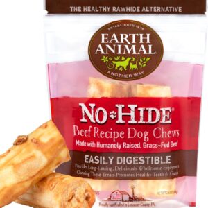 Earth Animal No Hide Small Long Lasting Dog Chew Rolls, Beef, 2 Count Pack of 1