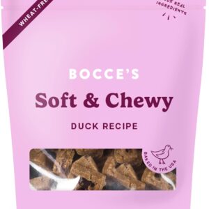 Bocce's Bakery Oven Baked Duck Recipe Treats, Baked in The USA, 6 oz