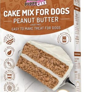 Puppy Cake - Peanut Butter Flavor Cake Mix and Icing Mix - Easy to Make - Natural Ingredients - Made in the USA