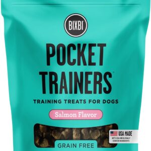 BIXBI Pocket Trainers, Salmon (6 oz, 1 Pouch) - Small Training Treats for Dogs