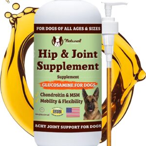 Natural Dog Company Liquid Glucosamine Hip & Joint Oil for Dogs, 16 oz, Extra Strength Cartilage & Joint Support, Helps Mobility and Eases Occasional Stiffness, Dog Vitamins & Supplements