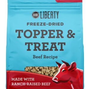 BIXBI Liberty Freeze Dried Dog Food Topper + Dog Treat, Beef Recipe, 4.5 oz