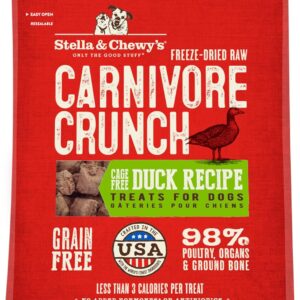 Stella & Chewy's Freeze-Dried Raw Carnivore Crunch Cage-Free Duck Recipe Dog Treats – 3.25 oz. Bag