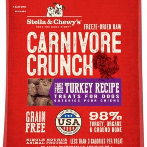 Stella & Chewy's Freeze-Dried Raw Carnivore Crunch Cage-Free Turkey Recipe Dog Treats – 3.25 oz. Bag