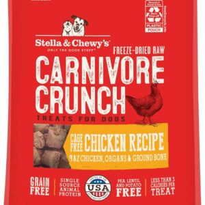 Stella & Chewy's Freeze-Dried Raw Carnivore Crunch Cage-Free Chicken Recipe Dog Treats – 3.25 oz. Bag