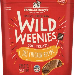 Stella & Chewy's Freeze-Dried Raw Wild Weenies Dog Treats - All-Natural Chicken Recipe with 97% Meat & Organs - USA Made - 3.25 oz Bag