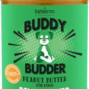 Relax Rover Buddy Budder (Stress + Anxiety), 100% Natural Dog Peanut Butter, Dog Supplment, Made in USA 17oz