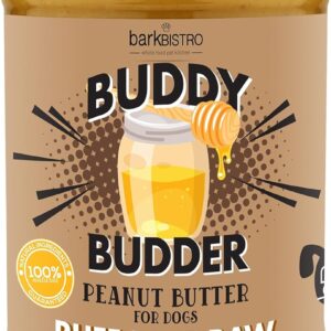 BUDDY BUDDER, Ruff Ruff Raw, Natural Dog Peanut Butter, Dog TreatMade in USA, (17 oz Jars)